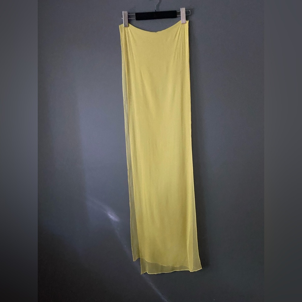 SOLD Vintage 1960s Yellow Sequin Knit Dress with Belt and Scarf - Picture 10 of 11